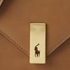 Genți Crossbody Ralph Lauren Polo ID din piele de vițel, maro, pentru femei