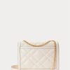 Genți Crossbody Ralph Lauren Polo ID din piele matlasată Ivory pentru femei