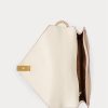 Genți Crossbody Ralph Lauren Polo ID din piele matlasată Ivory pentru femei