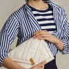 Genți Crossbody Ralph Lauren Polo ID din piele matlasată Ivory pentru femei