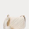 Genți de șa din piele matlasată Ralph Lauren Polo ID Ivory pentru femei Genți de șa din piele matlasată Ralph Lauren Polo ID Ivory pentru femei