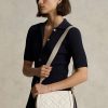 Genți de șa din piele matlasată Ralph Lauren Polo ID Ivory pentru femei Genți de șa din piele matlasată Ralph Lauren Polo ID Ivory pentru femei