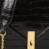 Genți de cruce cu lanț cu plic în relief pentru femei Ralph Lauren Polo ID negre