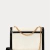 Genți de cruce pentru femei Ralph Lauren Polo ID Suede Envelope Crem/Negru