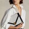 Genți de cruce pentru femei Ralph Lauren Polo ID Suede Envelope Crem/Negru