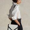 Genți de cruce pentru femei Ralph Lauren Polo ID Suede Envelope Crem/Negru