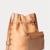 Genți de damă naturale Ralph Lauren Stud Vachetta mari cu găleată Bellport Genți de damă naturale Ralph Lauren Stud Vachetta mari cu găleată Bellport