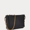 Genți de damă negre Ralph Lauren din piele Mini Sloane