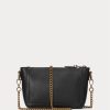 Genți de damă negre Ralph Lauren din piele Mini Sloane