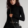 Genți de damă negre Ralph Lauren din piele Mini Sloane
