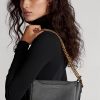Genți de damă negre Ralph Lauren din piele Mini Sloane