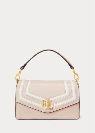 Genți de damă Ralph Lauren din piele Nappa roz deschis/vanilie mici Tayler