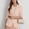 Genți de damă Ralph Lauren din piele Nappa roz deschis/vanilie mici Tayler