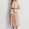 Genți de damă Ralph Lauren din piele Nappa roz deschis/vanilie mici Tayler