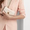 Genți de damă Ralph Lauren din piele Nappa roz deschis/vanilie mici Tayler