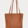 Genți de tote Clare Medium din piele Ralph Lauren Crosshatch pentru femei Lauren Tan