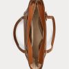Genți de tote Clare Medium din piele Ralph Lauren Crosshatch pentru femei Lauren Tan