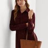 Genți de tote Clare Medium din piele Ralph Lauren Crosshatch pentru femei Lauren Tan