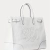 Genți de tote Devyn mari de pânză cu ochi Ralph Lauren, albe/albe Genți de tote Devyn mari de pânză cu ochi Ralph Lauren, albe/albe