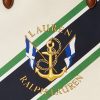 Genți de tote Devyn mari din pânză cu imprimeu Ralph Lauren cu dungi naturale/grafice Genți de tote Devyn mari din pânză cu imprimeu Ralph Lauren cu dungi naturale/grafice