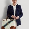 Genți de tote Devyn mari din pânză cu imprimeu Ralph Lauren cu dungi naturale/grafice Genți de tote Devyn mari din pânză cu imprimeu Ralph Lauren cu dungi naturale/grafice