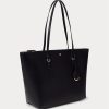 Genți de tote Keaton din imitație de piele Ralph Lauren pentru femei negre