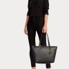 Genți de tote Keaton din imitație de piele Ralph Lauren pentru femei negre