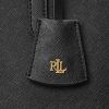 Genți de tote mari Clare din piele Ralph Lauren Crosshatch pentru femei negre