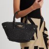 Genți de tote mici Daphney de paie Ralph Lauren negre pentru femei