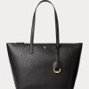 Genți de tote mici din piele sintetică Ralph Lauren pentru femei negre