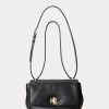 Genți de umăr medii din piele Nappa Ralph Lauren pentru femei negre Genți de umăr medii din piele Nappa Ralph Lauren pentru femei negre