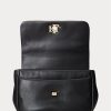 Genți de umăr medii din piele Nappa Ralph Lauren pentru femei negre Genți de umăr medii din piele Nappa Ralph Lauren pentru femei negre