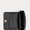 Genți de umăr medii din piele Nappa Ralph Lauren pentru femei negre Genți de umăr medii din piele Nappa Ralph Lauren pentru femei negre