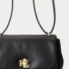 Genți de umăr medii din piele Nappa Ralph Lauren pentru femei negre Genți de umăr medii din piele Nappa Ralph Lauren pentru femei negre