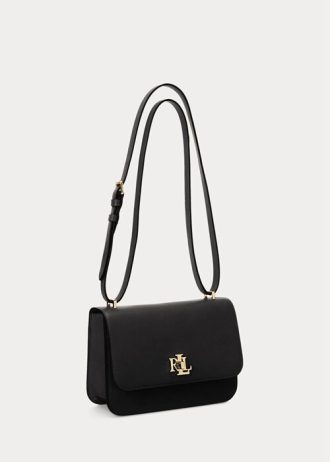 Genți de umăr medii din piele Ralph Lauren pentru femei negre