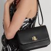 Genți de umăr medii din piele Ralph Lauren pentru femei negre Genți de umăr medii din piele Ralph Lauren pentru femei negre
