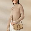 Genți de umăr Ralph Lauren, din piele de căprioară, kaki, pentru femei Genți de umăr Ralph Lauren, din piele de căprioară, kaki, pentru femei