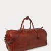 Genți duffle din piele Ralph Lauren Heritage pentru bărbați, ciocolată Genți duffle din piele Ralph Lauren Heritage pentru bărbați, ciocolată