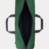 Genți duffle din pânză pentru bărbați verzi cu logo-ul Ralph Lauren brodat Genți duffle din pânză pentru bărbați verzi cu logo-ul Ralph Lauren brodat