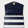 Genți ghiozdan Farrah medii din piele cu dungi Ralph Lauren, cu dungi albe/marine rafinate Genți ghiozdan Farrah medii din piele cu dungi Ralph Lauren, cu dungi albe/marine rafinate