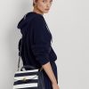 Genți ghiozdan Farrah medii din piele cu dungi Ralph Lauren, cu dungi albe/marine rafinate Genți ghiozdan Farrah medii din piele cu dungi Ralph Lauren, cu dungi albe/marine rafinate