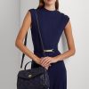 Genți ghiozdan Farrah medii din piele matlasată Ralph Lauren, rafinate, bleumarin Genți ghiozdan Farrah medii din piele matlasată Ralph Lauren, rafinate, bleumarin