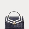 Genți ghiozdan farrah medii din piele Nappa Ralph Lauren pentru femei bleumarin