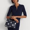 Genți ghiozdan Marcy mici din piele cu buline Ralph Lauren, rafinate, bleumarin/vanilie