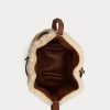 Genți găleți mini Bellport din shearling Ralph Lauren Honey/crem pentru femei