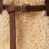 Genți găleți mini Bellport din shearling Ralph Lauren Honey/crem pentru femei