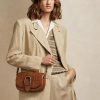 Genți de umăr Welington din piele de vițel împletită Ralph Lauren maro pentru femei Genți de umăr Welington din piele de vițel împletită Ralph Lauren maro pentru femei