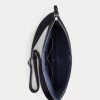 Genți Messenger din piele de vițel împletită Ralph Lauren pentru bărbați bleumarin