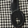 Genți tote Bellport medii Ralph Lauren Houndstooth pentru femei, negre/albe