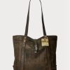 Genți tote din piele Ralph Lauren maro pentru bărbați